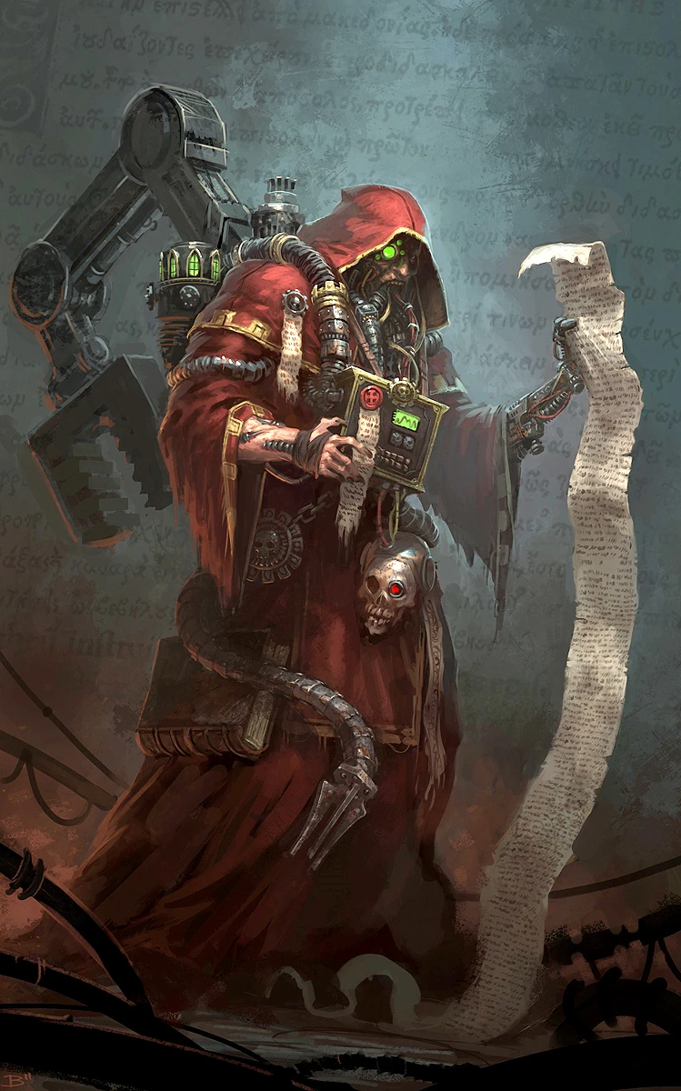 Adeptus Mechanicus tech-priest, image source unknown. Adeptus Mechanicus tech-priest, image source unknown.