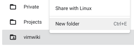 Screenshot of &#34;Share with Linux&#34; option in ChromeOS file manager.