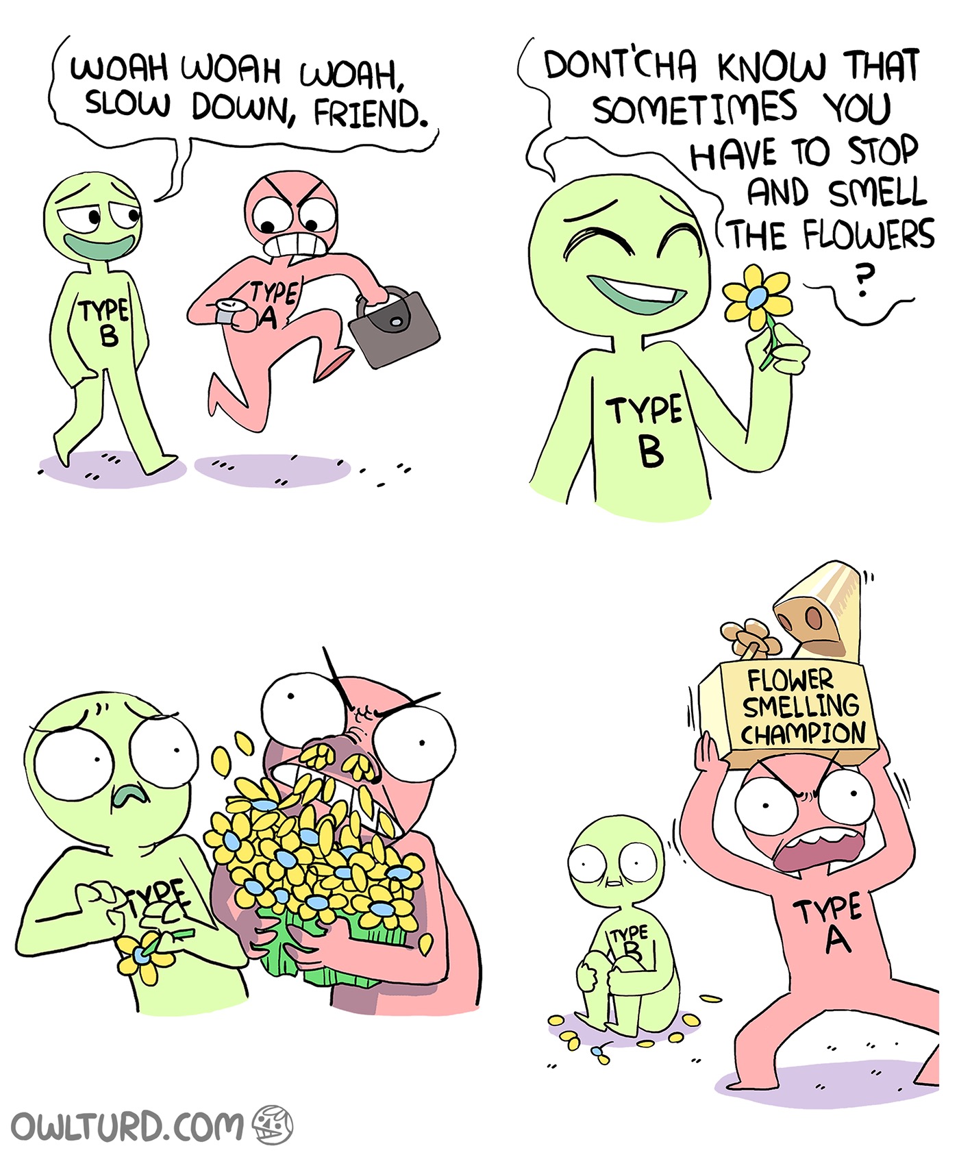 Smell the flowers (credit: https://www.instagram.com/shencomix/).